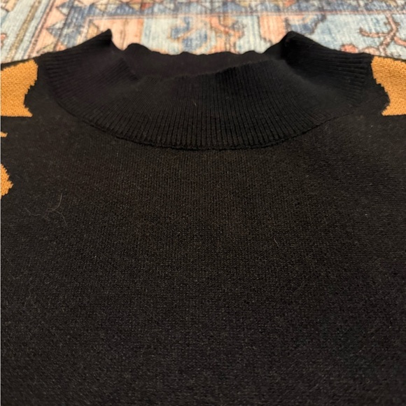 ✨ Entro Floral Sleeveless Sweater 2X Black Tan Statement - Picture 2 of 4